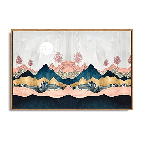 Signford Framed Canvas Wall Art Home Artwork Decoration Abstract Mountain Nature Scenery Canvas Wall Art For Living Room, Bedroo