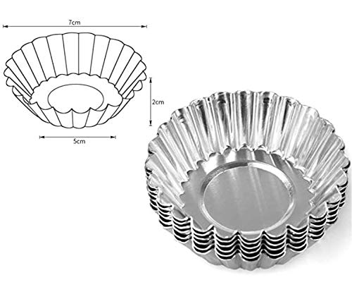 Aeyistry 10 Pcs Stainless Steel Mini Tart/Pie Pans Reusable Tartlet Cupcake Baking Mold For Pies, Quiche Bakeware, Cheese Cakes,