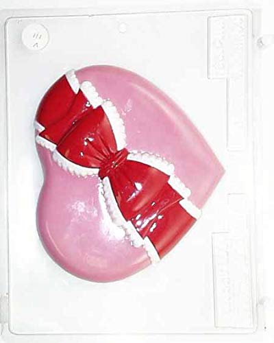 Large Heart With A Box Across The Lid (Buy V112 For Heart Bottom) Pour Box Style Chocolate Pieces Candy Mold V111