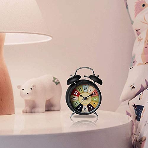 Sarth Shopobox Alloy Steel, Glass Twin Bell Edition Vintage Look With Night Led Display Table Alarm Clock, 12X10X6 Cm ((Vintage-