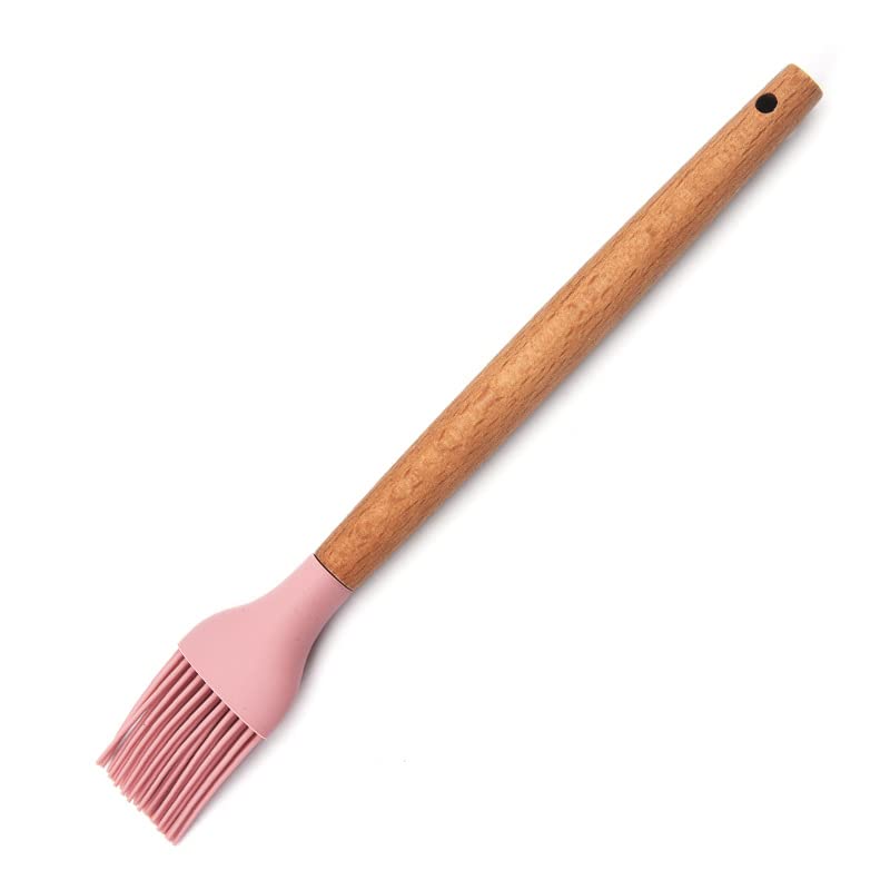 Mobfest Silicone NonStick Heat Resistant Basting Brush 11 Inch Long With Wooden Handle For Cooking, Baking And Mixing  Random 
