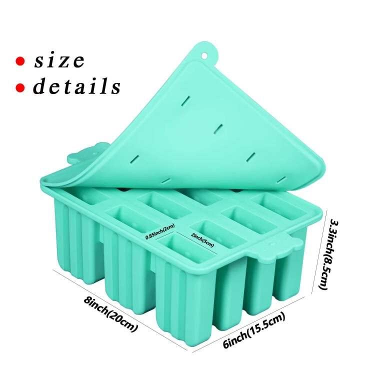 Popsicle Molds, Silicone Ice Pop Mold Food Grade Cakesicles Mold For Ice Cream 50 Popsicle Sticks 50 Popsicle Bag (Blue, 12 Cavi