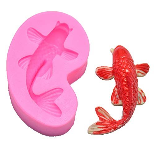 2Pcs Mini Koi Fish Goldfish Shaped Silicone Molds For Diy Fondant Candy Making Tools Chocolate Mold Desserts Ice Cube Gum Clay B