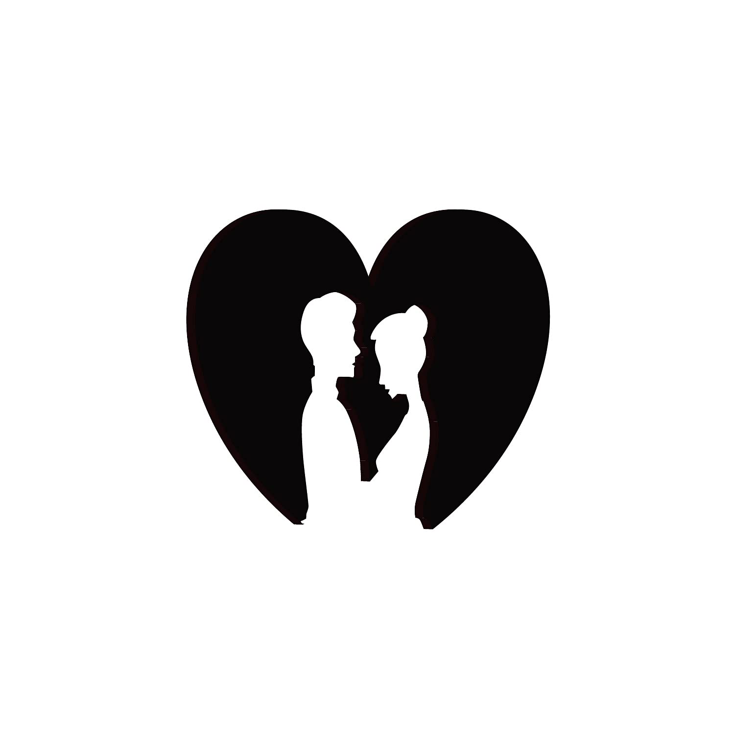 Ecraftindia Loving Couple Heart Wooden Wall Decor For Living Room Bedroom|Home Wall Decor Item Wall Art For Home Decor Valentine