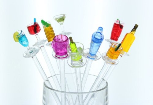 Prodyne Happy Hour Swizzle Sticks, Colors May Vary