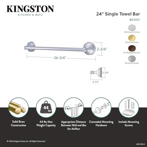Kingston Brass BA1161C Vintage 24'' Towel Bar  Polished Chrome
