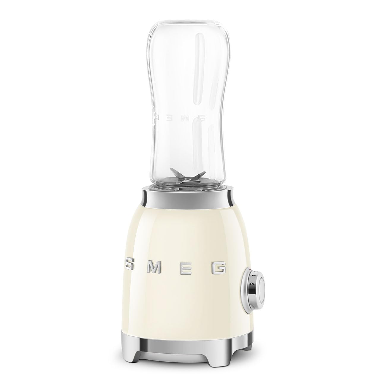 SMEG 50s Retro Style Personal Blender with Backlit Knob and Two 600 ML BPA Free bottles PBF01CRUS Cream