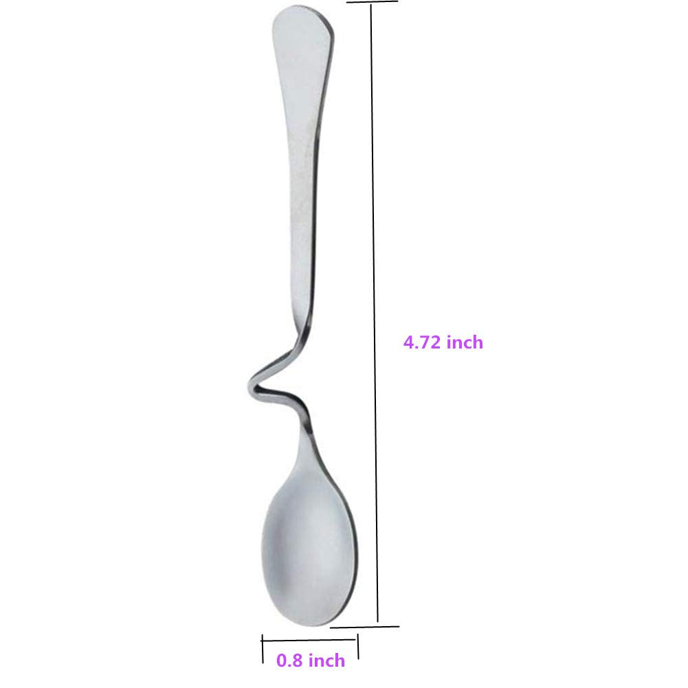 Beetoo Pack Stainless Steel Hanging Coffee Spoon Creative Bending Handle S Shape Stirring Honey Teaspoons For Tea Coffee Dessert