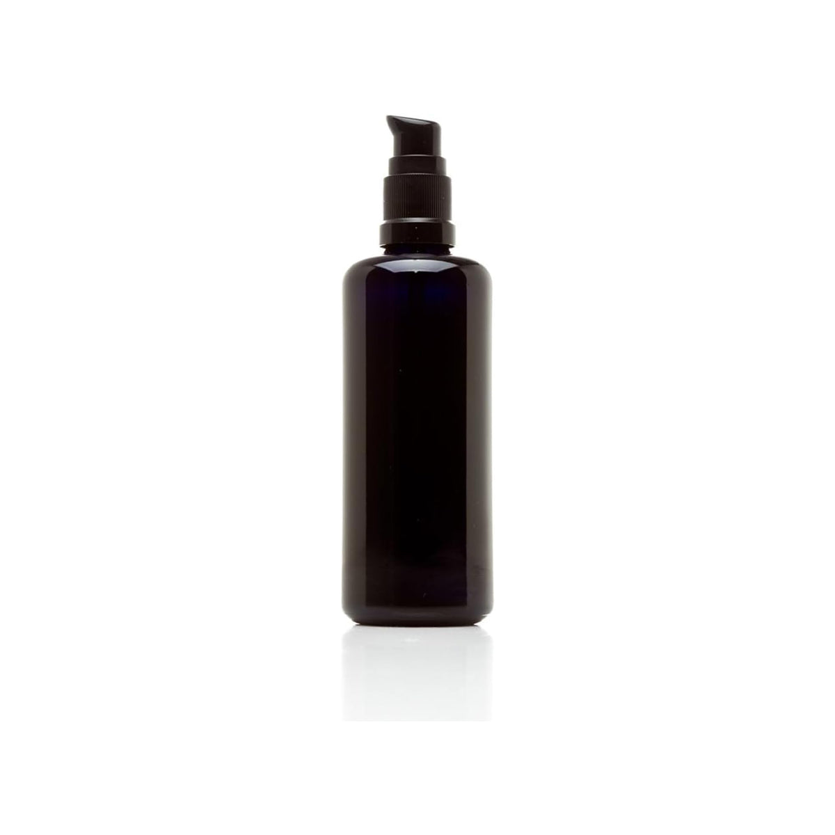 Infinity Jars 100 Ml (3.4 Fl Oz) Refillable Ultraviolet Black Glass Pump Bottles Leak-Proof Travel Containers For Toner, Sanitiz