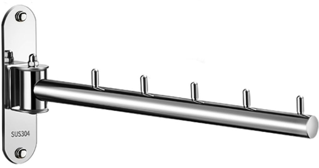Clothes Hanger Rack Swing Arm, Folding Clothes Hanger Wall Mounted Space Saving Drying Rack, Stainless Steel 304 Laundry Room Va