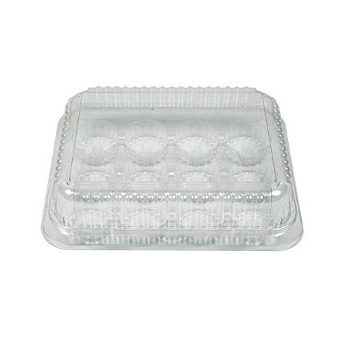 Pizety Pack Of 24 Mini 12 Compartment Cupcake Container Mini Cupcake Boxes Hinged Lid- With Superior Strong Quality 12 Compartme