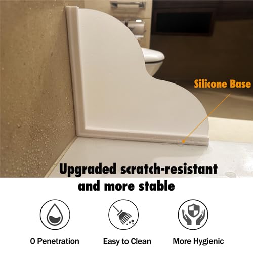 Heebabeys Tub Splash Guard Removable, 2 Pack Bathtub Water Splash Guards,Silicone Base & Acrylic Tub Corner Guards To Keep Water