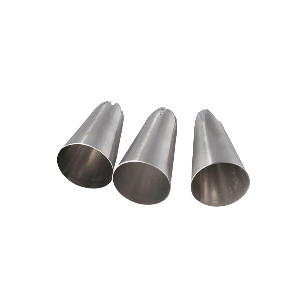 Icing Piping Tip Set Of 3, 1M 2D 2F Cake Cupcake Decorating Tips Stainless Steel Cream Flower Rose Petal Frosting Tip Pastry Noz