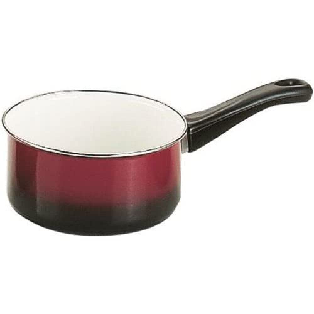IBILI Volcan Enamelled Steel/Plastic Saucepan, Red/Black, 14 cm