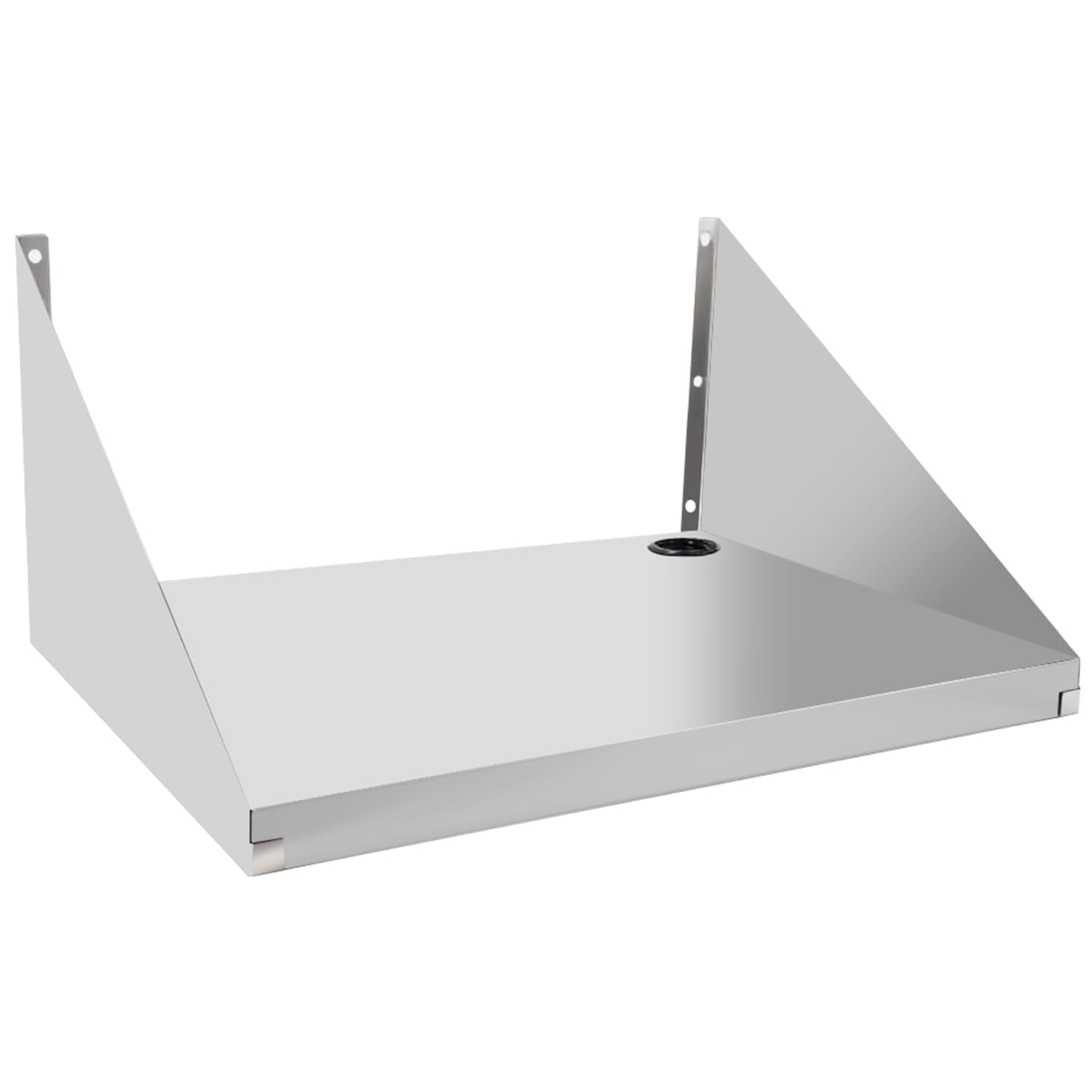 YWTSCH Stainless Steel Microwave Shelf Wall Mount, 18 x 24 Commercial Heavy Duty Metal Appliance Wall Mounted Shelf, 200 lb Co
