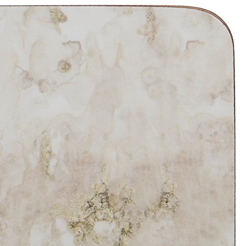 Creative Tops 'Grey Marble' Premium Printed Drinks Coasters With Cork Back, 10.5 X 10.5 Cm - Grey/White (Set Of 6)