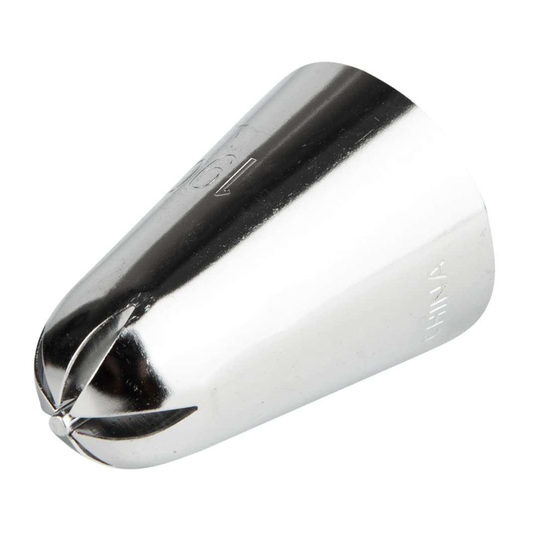 Restaurantware Pastry Tek Piping Tip 1 Reusable Drop Flower Icing Tip - #180 Dent-Resistant Stainless Steel Pastry Tip Dishwashe