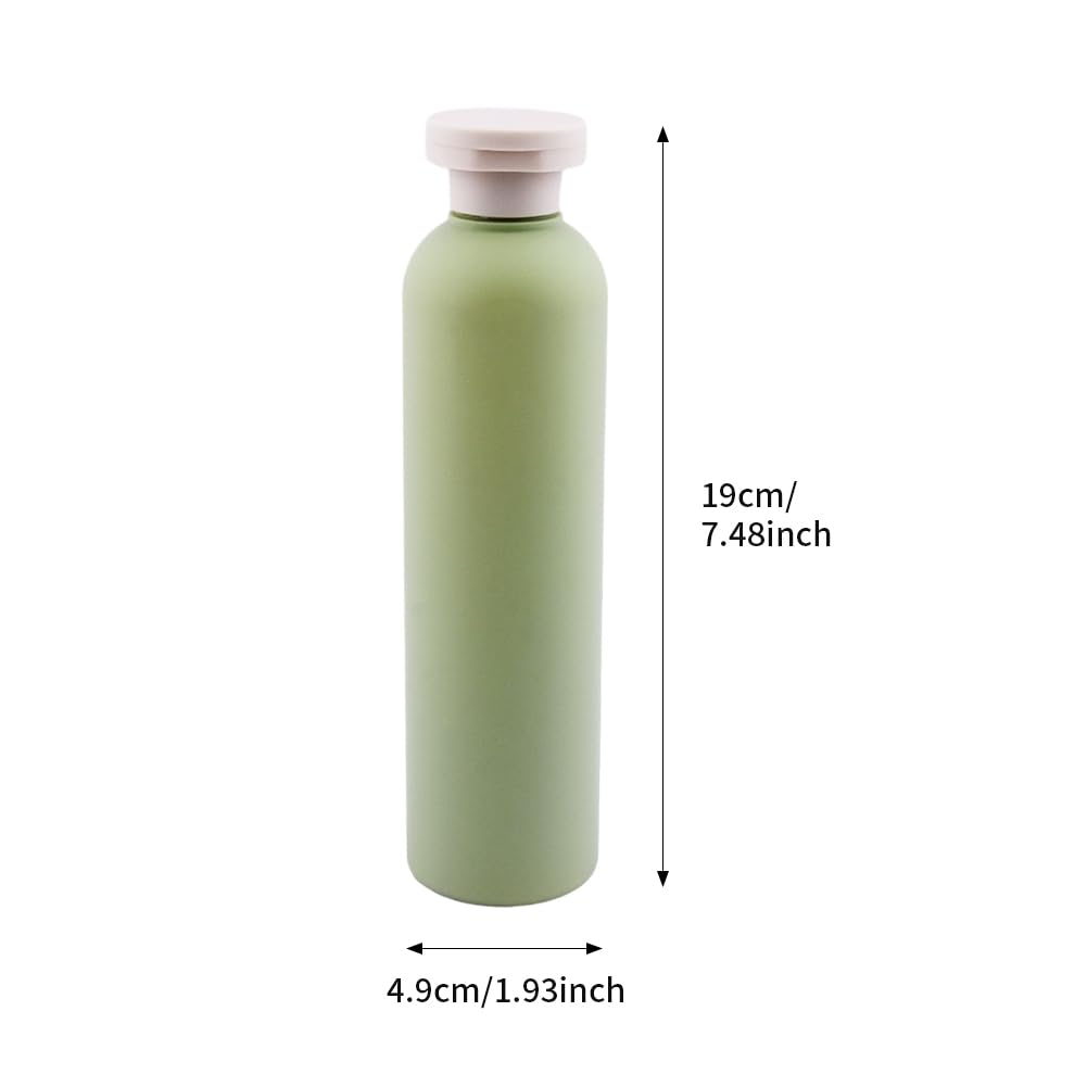 QOONESTL 5Pack Refillable Bottle Green Plastic Empty Squeeze Bottles, 260ml Leak Proof Travel Bottle, Refillable Containers for