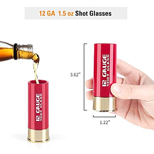 MyMealivos 12 Gauge Shot Glasses  Durable Plastic Shot Glasses  Great Drinking Glass Set (Red+logo)