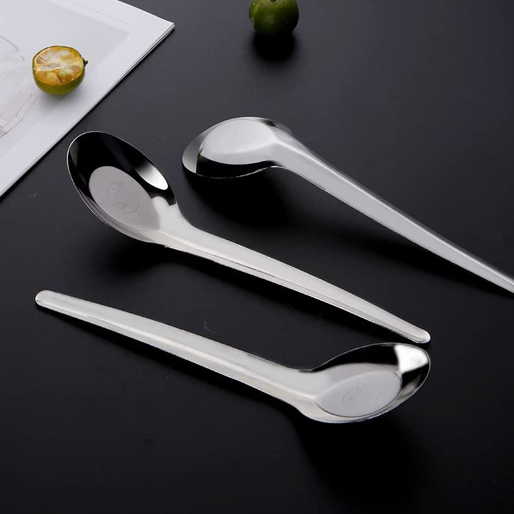 10 Pieces Stainless Steel Soup Spoons Dinner Spoons Soup Spoons Chinese Soup Spoon Asian Soup Spoon Table Spoons Tasting Spoon F