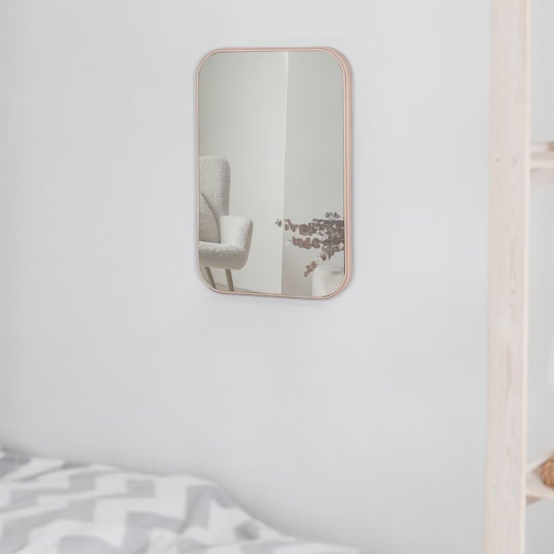 Yatnks 8-Inch Table Desk Vanity Makeup Mirror, Simple Portable Travel Mirror With Stand, Standing And Wall Hanging Dual-Use, Pin