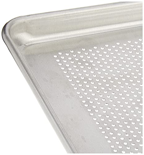 Nucu Artisan Professional Perforated Aluminum Baking Sheet Pan With Lip, 18 X 13-Inch Half Sheet, Silver