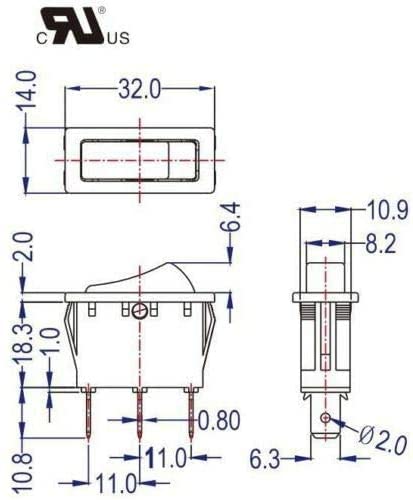 Kongv Rocker Switch Lighted On Off For 120927-24 120 Volt Fmi Desa Electric Fireplaces