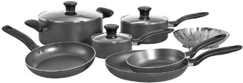 T-fal A821SA Initiatives Nonstick Inside and Out, 10-Piece, Black