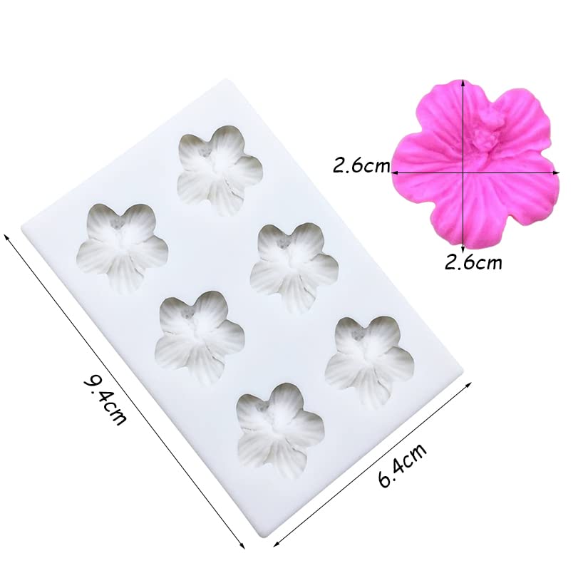 Hibiscus Flower Silicone Molds For Diy Fondant Candy Making Chocolate Mold Desserts Ice Cube Gum Clay Biscuit Plaster Resin Cupc