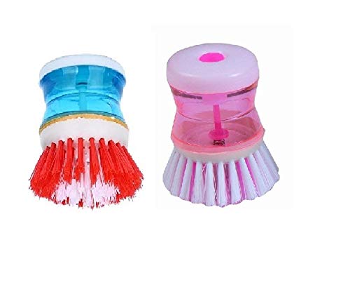 Liquid Dispenser Sink Cleaning Plastic Brush With Self Liquid Soap Dispenser For Dishes And Washbasin Cleaning Brush Plastic Wet