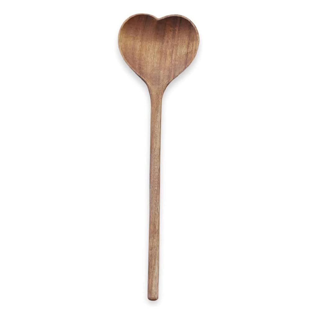 1 Pack Wooden Heart Shaped Spoon Long Handle Wood Kitchen Utensils For Cooking Mixing