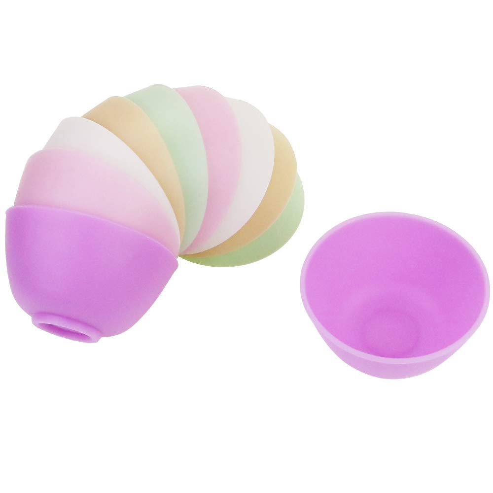 Billioteam 10 Pcs Multi Colorful Silicone Mixing Bowl,Reusable Prep And Serve Bowls Condiment Bowls Facial Mask Bowl For Skincar