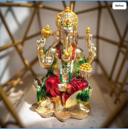 A&S Ventures Idol Laxmi Ganesh Statue,Polyresin Murti Laxmi Ganesh Ji For Diwali Gift, Home Decor Temple Mandir Pooja Room Beaut