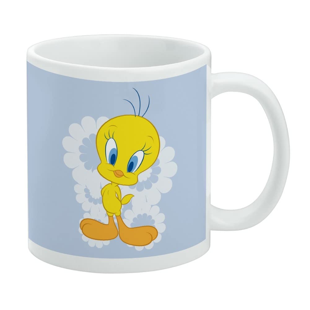 GRAPHICS & MORE Floral Tweety Ceramic Coffee Mug, Novelty Gift Mugs for Coffee, Tea and Hot Drinks, 11oz, White