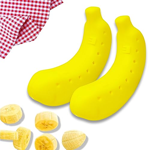 Parteet Kitchenware Plastic Banana Storage Portable Plastic Case Cover And Plastic Container (Pack Of 2 Multicolor)