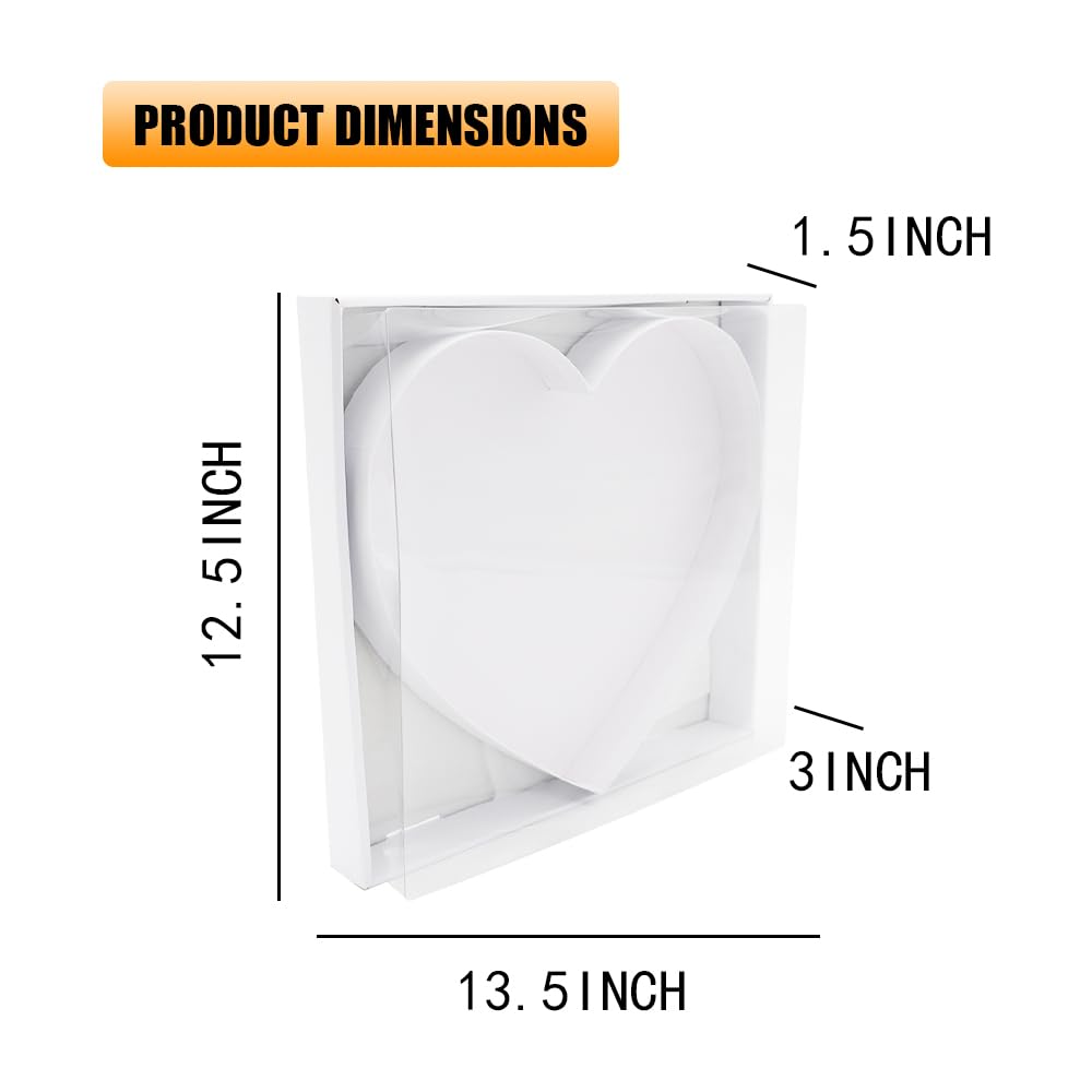 SHENGHE 12 Fillable Cardboard Letter Charcuterie Gift Cupcake Box With Cover Sweets Packaging (Heart)