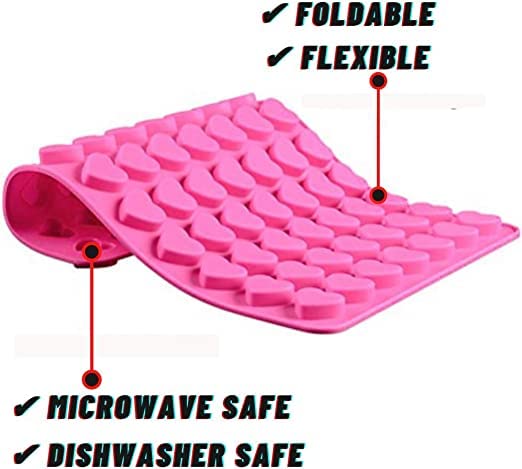 MoldBerry Chocolate Mould Heart Shape Silicone Molds Non-Stick Chocolate Candy Ice Tray Jelly Sweets Molds, DIY Wax Melt Baking