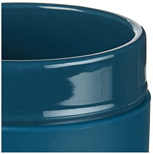 Corelle Stoneware 4-Pc Tumbler Set of 2 with Lids  Handcrafted Artisanal Travel Mug  Solid Glaze Stoneware  13-1/2-Oz Travel Coffee Mug Set  Navy