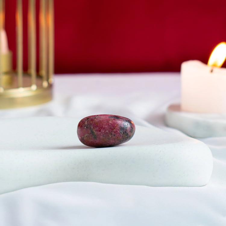 Astrotalk Rhodonite Tumble | Heart Chakra Stone for Emotional Healing, Self-Love & Compassion | Office Table Decoration & Living Room Showpiece | Gift for Man & Woman