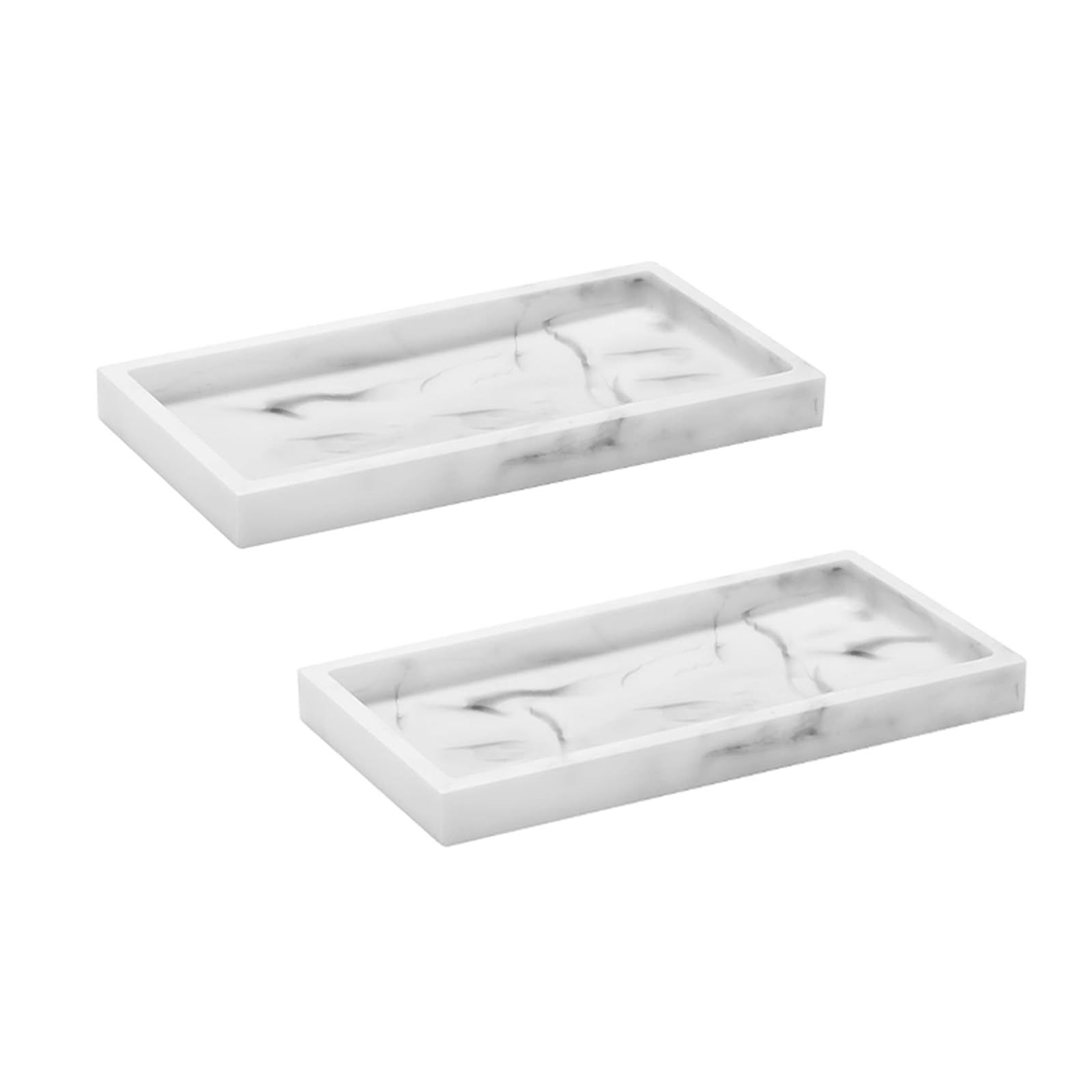 2 Packs Silicone Bathroom Vanity Tray Rectangle Set, Shatterproof Flexible Bathroom Tray, 7.8'' & 7.8'' Silicone Soap Dispenser