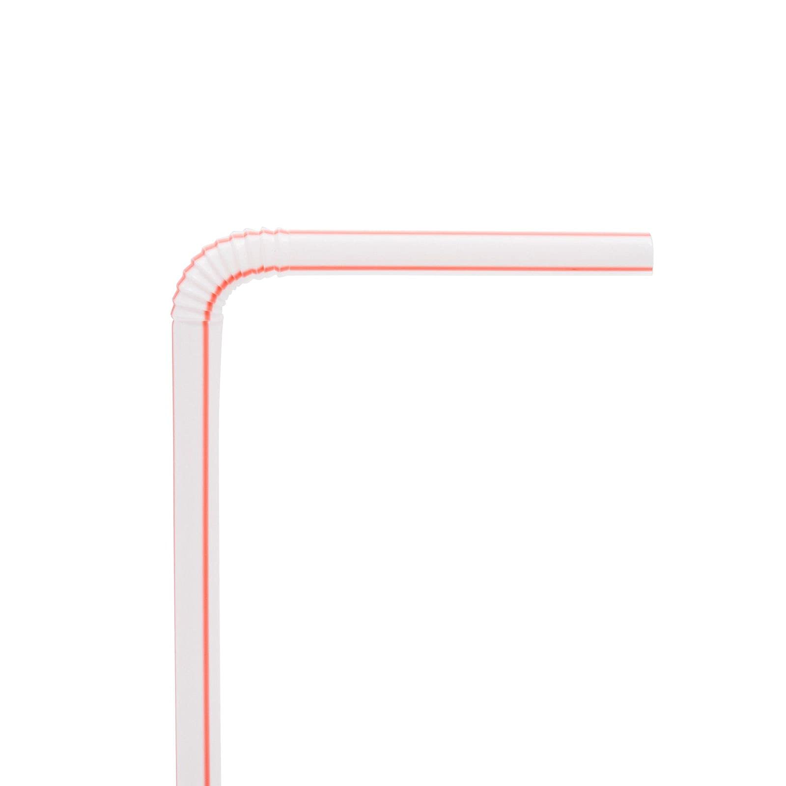 Plastic Flexible Drinking Straws  Striped Disposable Individually Wrapped (7.75 In  500 Pieces)