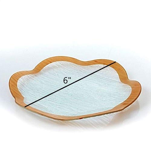 Gac Unique Design 6 Inch Scalloped Tempered Glass Small Round Dessert Plates Set Of 8 - Break And Chip Resistant - Oven, Dishwas