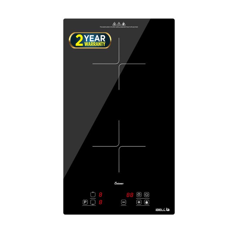 Ibell Eminence02 Induction Hob, Electric, 3500W, With 2 Heating Zones, Toughen Glass And Touch Controls (Black)