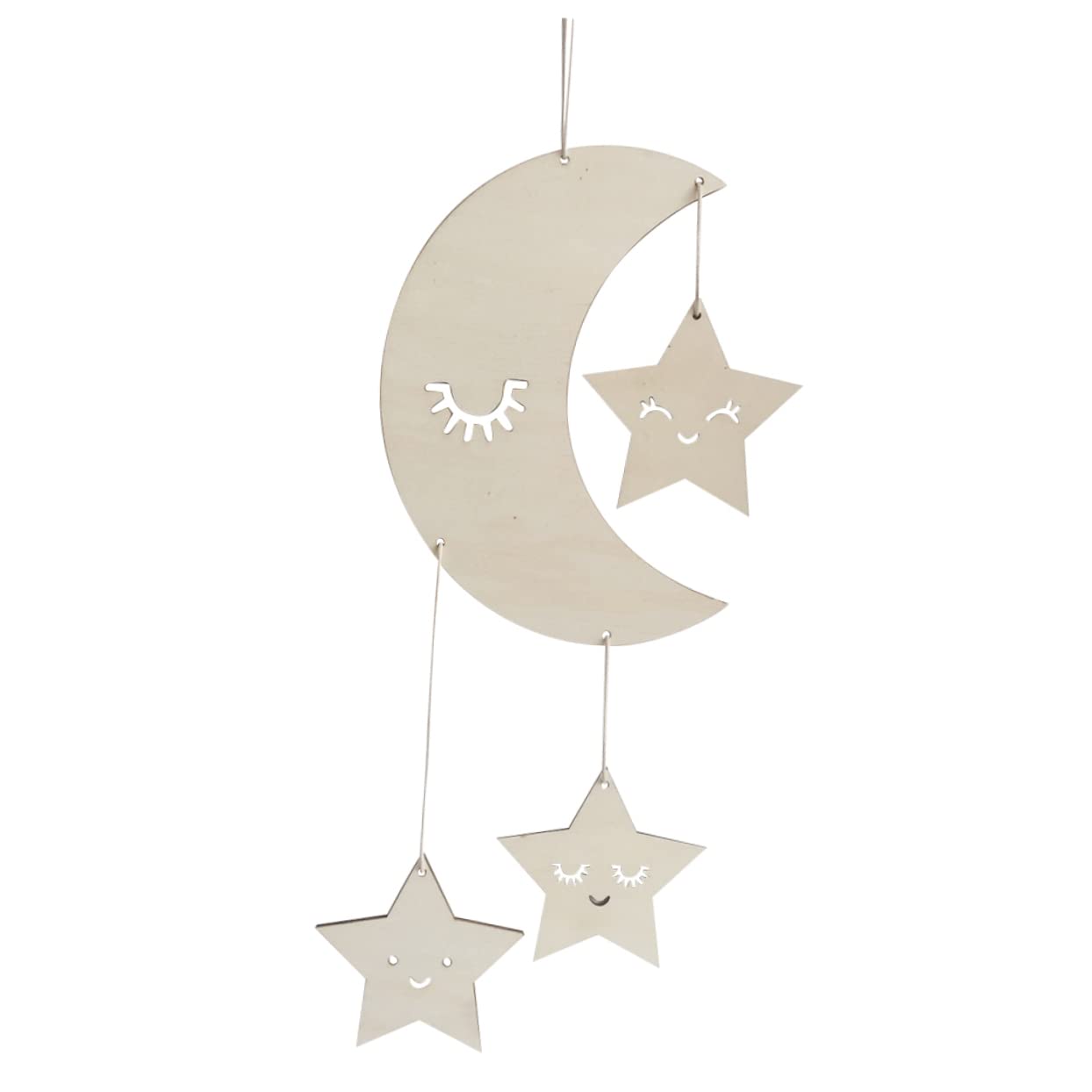 Toyvian Moon Crib Mobile Decor Kids Room Hanging Decorations Eyelashes Moon Stars Ornaments