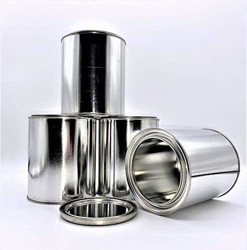 Blysk Empty Metal Paint Cans With Lids, (Pint Size, 6 Pack) Empty Pint Paint Can Storage, Unlined Multipurpose Storage For Arts