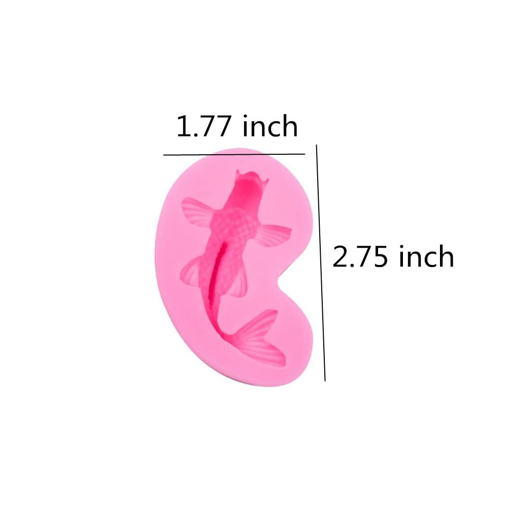 2 Pack Koi Fish Silicone Mold Fish Candy Fondant Mold, 3D Fish Shaped Chocolate Baking Mold Tool For Cake Cupcake Sugar Decorati