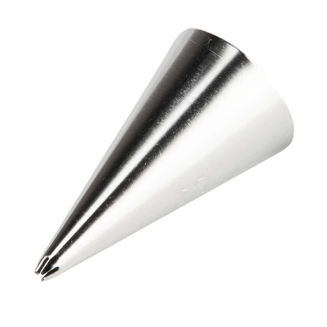 Restaurantware Pastry Tek Piping Tip 1 Open Star Decorating Tip - #13 Dent-Resistant Stainless Steel Icing Tip Dishwasher-Safe D
