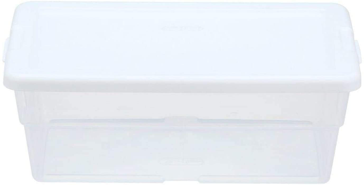 STERILITE 16428012 6 Quart/5.7 Liter Storage Box  White Lid with Clear Base (Pack of 6)