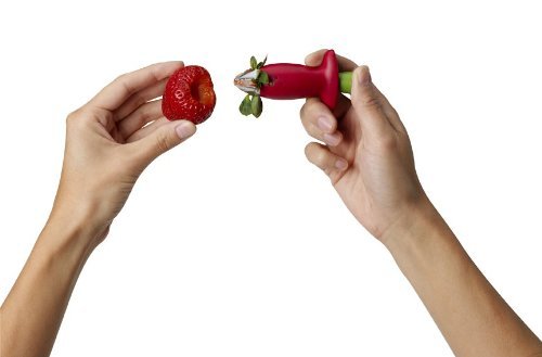 Chef'N Stemgem Strawberry Huller, 3.5'', Red/Green