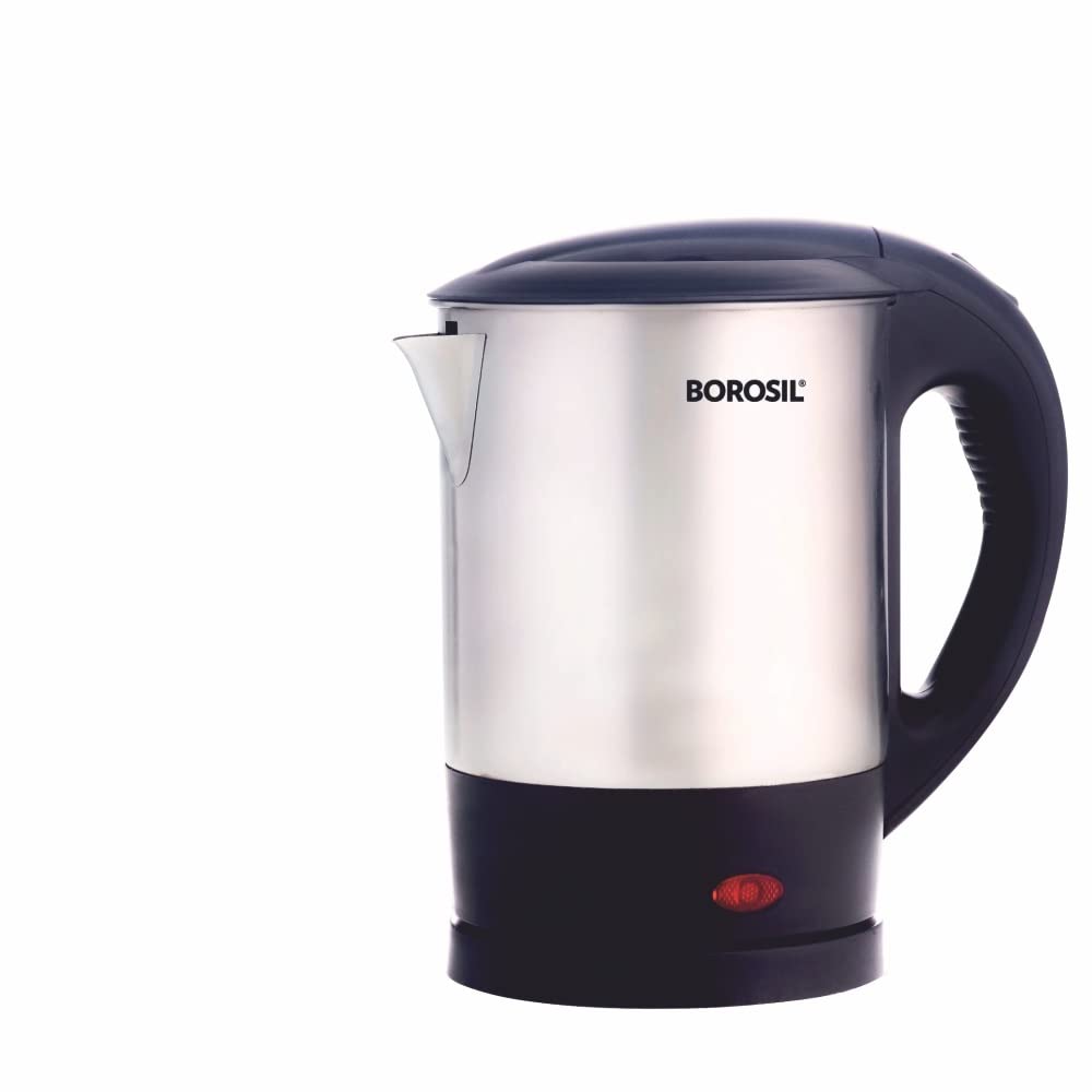 Borosil 1L Eva Cool Touch Stainless Steel Electric Kettle | Made In India | 360 Rotating Base, Auto Cut-Off, Dry Boil Protection